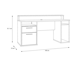Flair Power Z Gaming Desk with RGB LED White - thumbnail 7