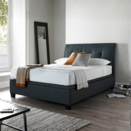 Kaydian Accent Upholstered Double Ottoman Bed with Storage Slate