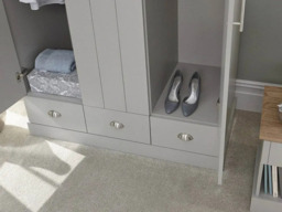 GFW Kendal 3 Door 3 Drawer Wardrobe-Grey - thumbnail 4