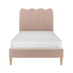 Flair Ellis Single Fabric Bed with Cloud Headboard Pink Velvet - thumbnail 3