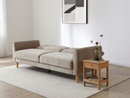 Kyoto Harvey 3 Seater Click Clack Sofa Bed Chenille Taupe - thumbnail 4