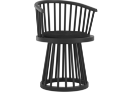 "LPD Lina Dining Chair Velvet Wood Frame Black " - thumbnail 4