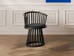 "LPD Lina Dining Chair Velvet Wood Frame Black " - thumbnail 1