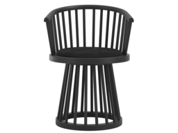"LPD Lina Dining Chair Velvet Wood Frame Black " - thumbnail 3