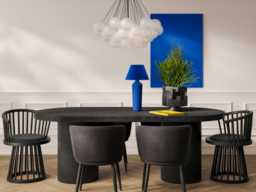 "LPD Lina Dining Chair Velvet Wood Frame Black " - thumbnail 2