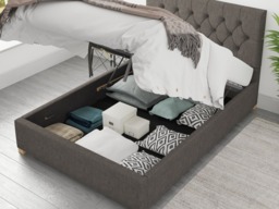Aspire Olivier Ottoman Bed Malham Weave Slate - Kingsize - thumbnail 4