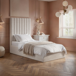 Flair Everley Single Ottoman Bed Cream Boucle - thumbnail 1