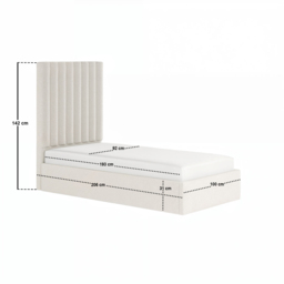 Flair Everley Single Ottoman Bed Cream Boucle - thumbnail 7