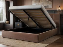 SOLACE+CO Mika Ottoman Bed Chocolate Velvet Kingsize - thumbnail 3