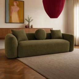 SOLACE+CO Cami 3 Seater Sofa Green Chenille
