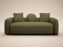 SOLACE+CO Cami 3 Seater Sofa Green Chenille - thumbnail 3