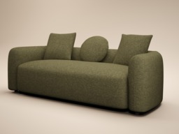 SOLACE+CO Cami 3 Seater Sofa Green Chenille - thumbnail 4