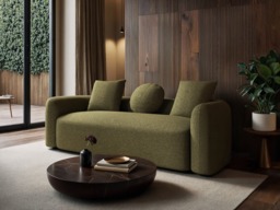 SOLACE+CO Cami 3 Seater Sofa Green Chenille - thumbnail 2