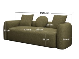 SOLACE+CO Cami 3 Seater Sofa Green Chenille - thumbnail 6