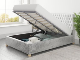 Aspire Monroe Ottoman Bed Mirazzi Velvet Silver - SuperKing - thumbnail 3