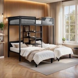 Flair Axton Metal Triple Bunk Bed - thumbnail 1