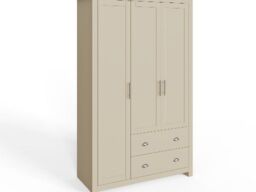 GFW Lancaster 3 Door 2 Drawer Wardrobe-Cream - thumbnail 4