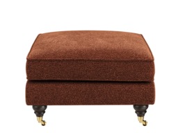 SOLACE+CO Addison Footstool with Caster Legs Burnt Orange Chenille - thumbnail 2