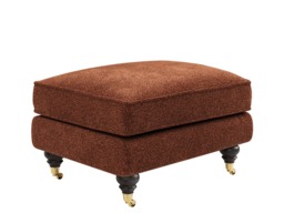SOLACE+CO Addison Footstool with Caster Legs Burnt Orange Chenille - thumbnail 3