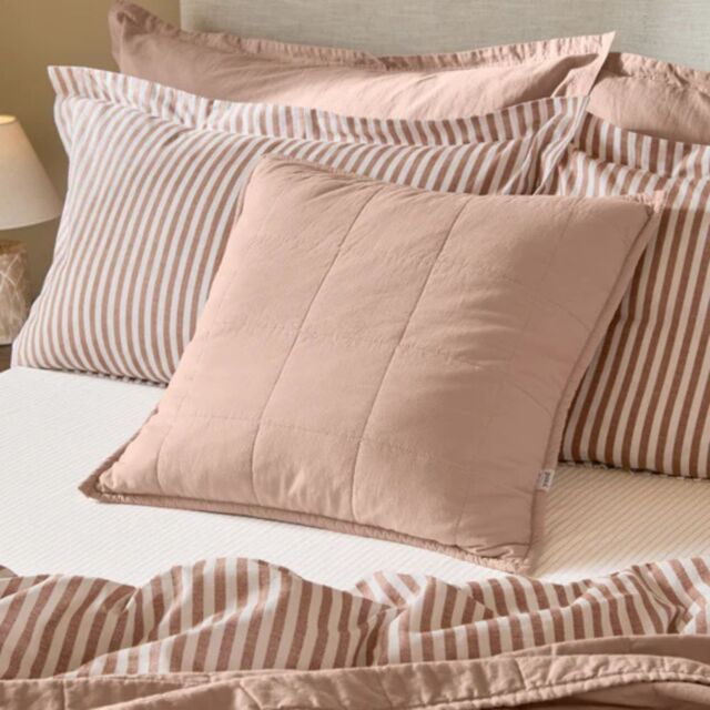 Yard Hebden Quilted Feather Cushion Cotta - image 1