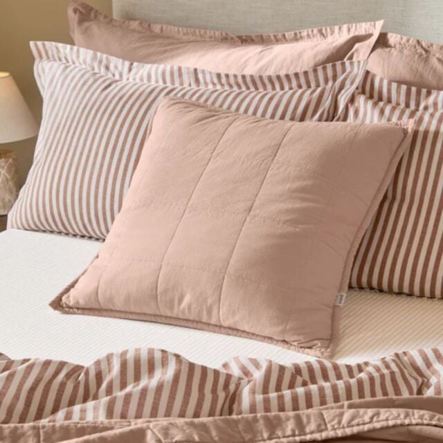 Yard Hebden Quilted Feather Cushion Cotta - image 1