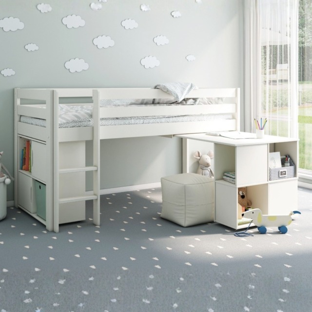 Noomi Nora Mid Sleeper Craft Cabin White Solid Wood (FSC-Certified) - image 1