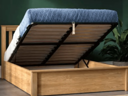 Emporia Beds Monaco Solid Oak Ottoman Bed with Storage - Double - thumbnail 3
