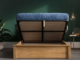 Emporia Beds Monaco Solid Oak Ottoman Bed with Storage - Double - thumbnail 4