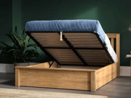 Emporia Beds Monaco Solid Oak Ottoman Bed with Storage - Double - thumbnail 2