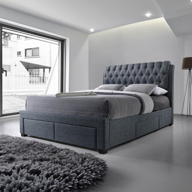 Artisan 4 drawer fabric bed frame -Double - image 1