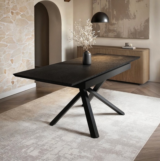 SOLACE+CO Lexi Extendable Rectangular Dining Table Black - image 1