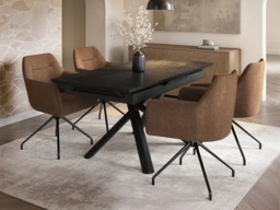 SOLACE+CO Lexi Extendable Rectangular Dining Table Black - thumbnail 2