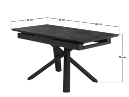 SOLACE+CO Lexi Extendable Rectangular Dining Table Black - thumbnail 6