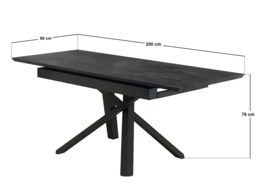 SOLACE+CO Lexi Extendable Rectangular Dining Table Black - thumbnail 7