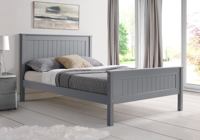 Limelight Taurus High Foot End Wooden Bed Frame-Double-Grey - image 1