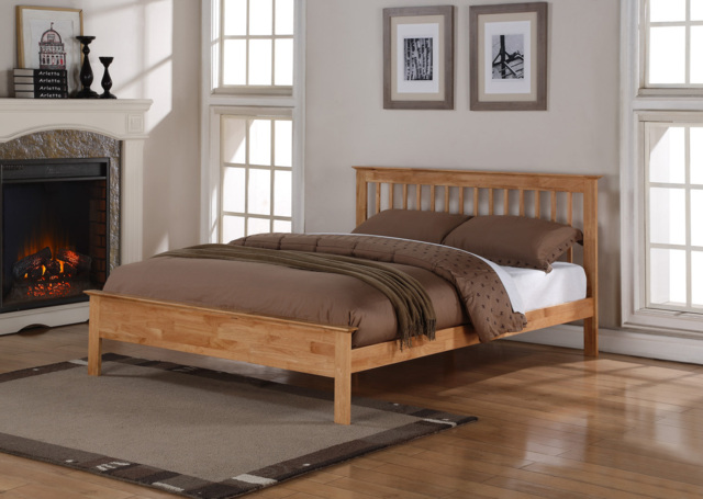Flintshire Furniture Pentre Hardwood Bed-Oak-Single - image 1