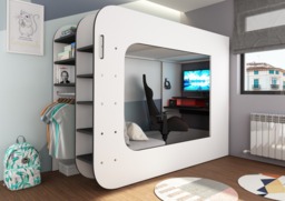 Trasman Loft Pod Single Gaming High Sleeper Bed with Desk and Sofa - thumbnail 4