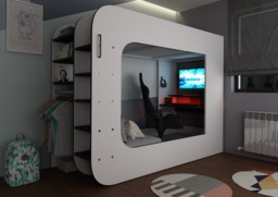 Trasman Loft Pod Single Gaming High Sleeper Bed with Desk and Sofa - thumbnail 2