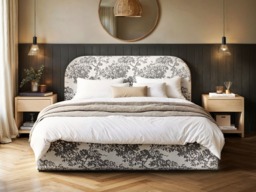 Flair Alba Tree Print Ottoman Bed Beige-Double - thumbnail 3