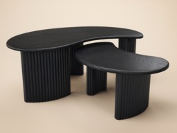 SOLACE+CO Clio Coffee Table Set Black - thumbnail 3