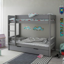 Kids Avenue Estella Grey Single Bunk Bed with Underbed Storage - thumbnail 1