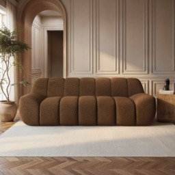 SOLACE+CO Macy Large 3 Seater Sofa Chenille Brown