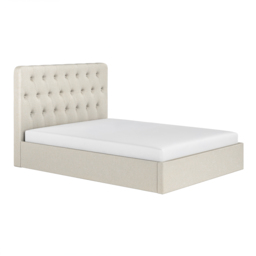Flair Marley Buttoned Headboard King Size Ottoman Bed Beige Linen - thumbnail 5