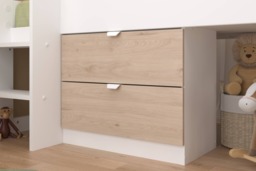 Parisot Tobo Mid Sleeper Bed with Slide & Storage White & Oak - thumbnail 4