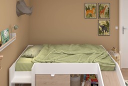 Parisot Tobo Mid Sleeper Bed with Slide & Storage White & Oak - thumbnail 7