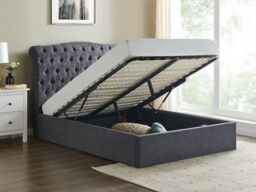 Limelight Rosa Ottoman Fabric Bed -Kingsize-Dark Grey - thumbnail 4