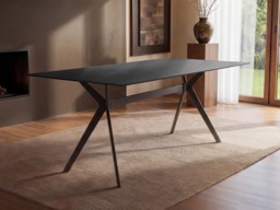 SOLACE+CO Emil Mottled Glass Dining Table with Isla Chairs Set of 6 - thumbnail 3