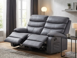 Kidsaw 2 Seater Manual Recliner Sofa with High Back Grey - thumbnail 2
