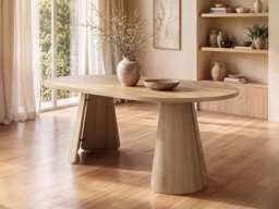 SOLACE+CO Ebony Oak Extendable Dining Set with 6 Elise Fabric Chairs Beige - thumbnail 5
