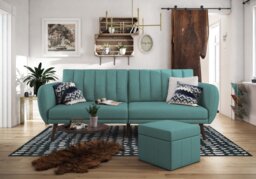 Dorel Brittany Two Seater Sofa Bed-Dark Grey - thumbnail 2